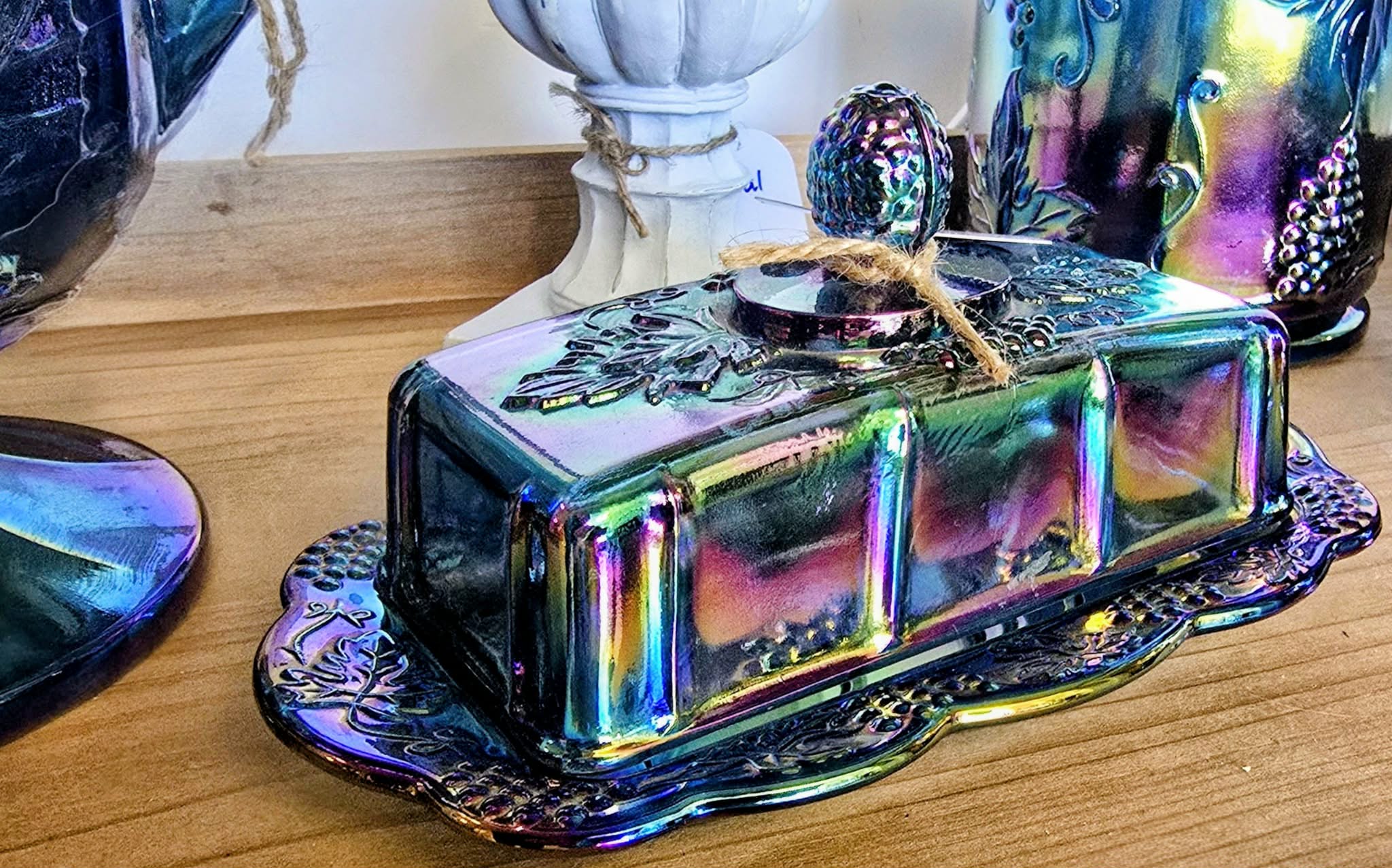 Rainbow Blue Butter Dish